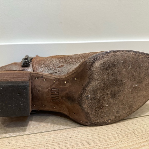 Frye Brown Ankle Boots with Zipper - Picture 6 of 13